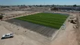 Contin�an trabajos en campo de f�tbol Godoy Calalo