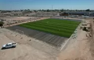 Contin�an trabajos en campo de f�tbol Godoy Calalo en Mexicali