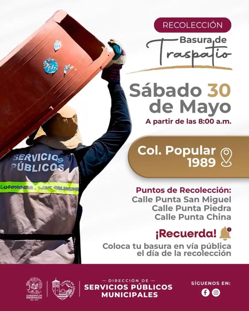 Jornada de recolección de basura de traspatio en la Popular 1989