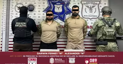 Detienen en Mexicali a dos colombianos armados y con veh�culos robados en EE.UU.