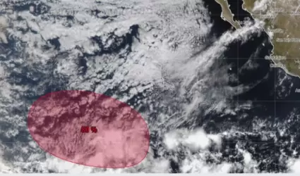 Zona de baja presi�n al suroeste de la pen�nsula de Baja California Sur