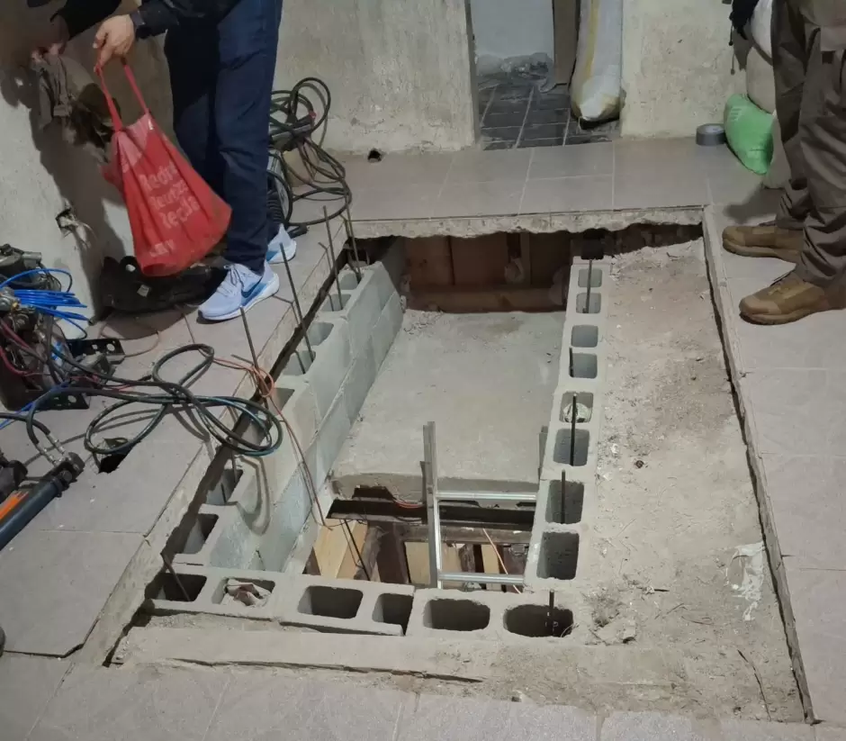 Localizan t�nel hacia la frontera durante cateo en Tijuana