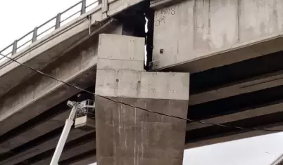 Trabajos de rehabilitaci�n en puente El Chaparral