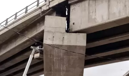 Trabajos de rehabilitaci�n en puente El Chaparral