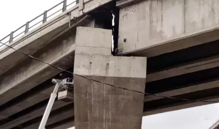 Trabajos de rehabilitaci�n en puente El Chaparral