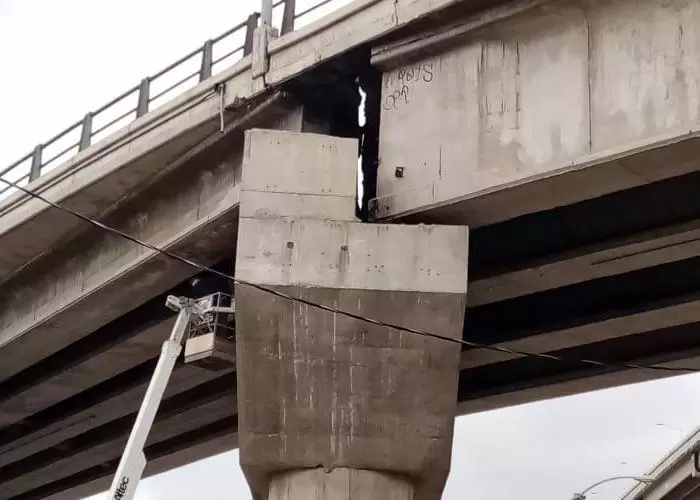 Trabajos de rehabilitaci�n en puente El Chaparral