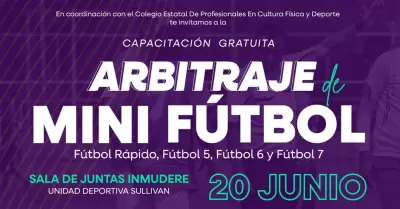 Capacitaci�n gratuita de arbitraje de mini futbol