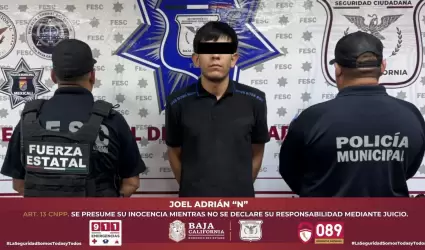 Detenido en operativo en el Valle de Mexicali