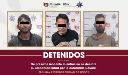 Detienen a tres pr�fugos buscados por autoridades judiciales en Tijuana