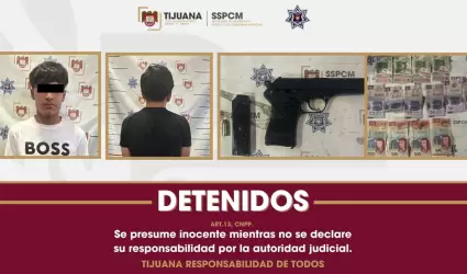 Sospechosos por robo con violencia a comercio en Tijuana