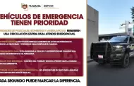 Exhorta SSPCM Tijuana a ceder el paso a veh�culos de emergencia para garantizar atenci�n oportuna y salvar vidas