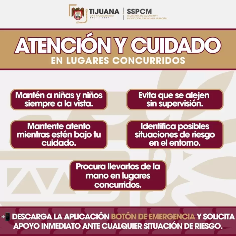 Invitan a reforzar la supervisión de niñas y niños en lugares concurridos