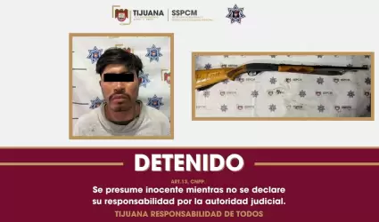 Detenido con arma larga en la zona Este de Tijuana