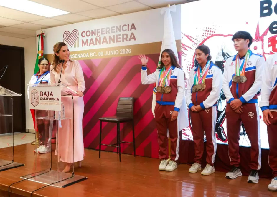 Reconoce gobernadora Marina del Pilar liderazgo de Baja California en el top tres de la Olimpiada Nacional