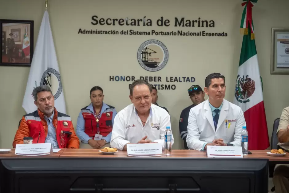 Previo al Mundial de Futbol realizan simulacro sanitario en el puerto de Ensenada