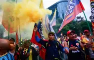 �Bogot� lleg� a la CDMX! Colombianos desatan carnaval futbolero en el �ngel