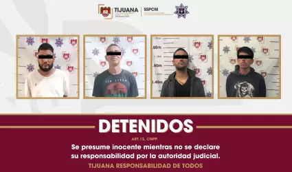 Polic�a Municipal detiene a cuatro individuos buscados por autoridades