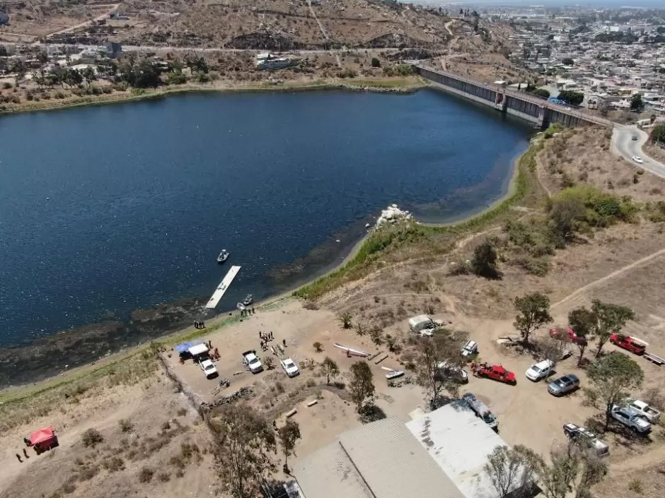 Coordinan búsqueda acuática en la presa Emilio López Zamora