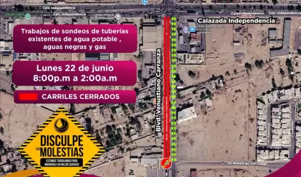 Trabajos nocturnos con sondeos de infraestructura subterr�nea en bulevar Carranz