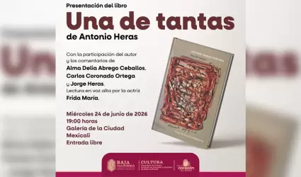 Presentar� Antonio Heras su novela "Una de tantas" en la Galer�a de la Ciudad