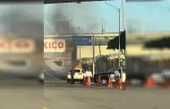 Se report� incendio de veh�culo en carriles de ingreso a M�xico de la garita El Chaparral