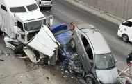 VIDEO: Accidente que dej� 8 prensados en el Rosas Magall�n, por falla de tr�iler; conductor fue detenido