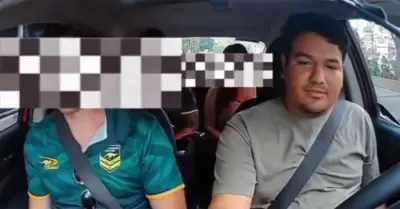 Conductor de aplicaci�n se vuelve viral tras mostrar su reacci�n durante viaje c
