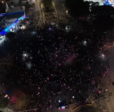Festejo del triunfo de selecci�n mexicana