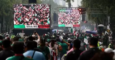 Ambiente sobre el Paseo de la Reforma, en la CDMX, previo al encuentro entre M�x