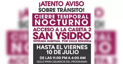 Trabajos nocturnos de mantenimiento en acceso a la caseta 2 de San Ysidro