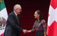 Sheinbaum recibe en Palacio Nacional al presidente de Suiza, Guy Palmerin