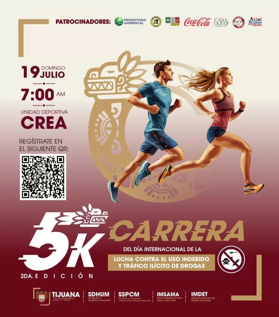 Realizarán carrera atlética 5K en Tijuana para promover la prevención de adicciones