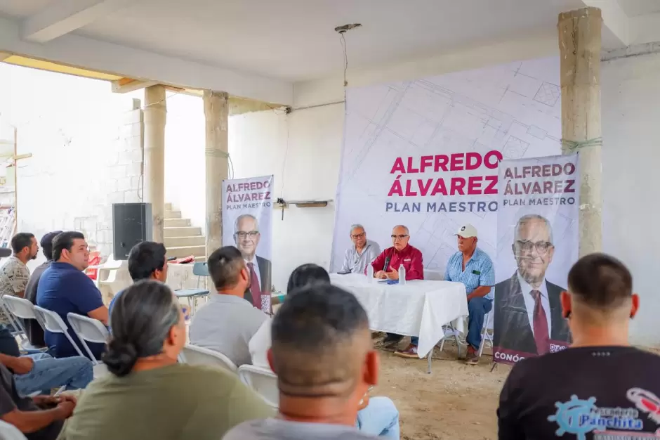 Dialoga Alfredo Álvarez con sector pesquero de San Felipe