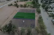 Avanza instalaci�n de pasto sint�tico en unidad deportiva robledo de Mexicali