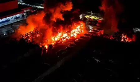 Incendio en bodega de PepsiCo en Matamoros, Tamaulipas