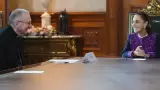 Claudia Sheinbaum recibe en Palacio Nacional al cardenal Pietro Parolin