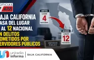Baja California pasa del lugar 4 al 12 nacional en delitos cometidos por servidores p�blicos