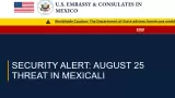 Estados Unidos suspende actividades y viajes a Mexicali por una amenaza de segur