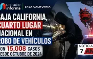 Baja California, cuarto lugar nacional en robo de veh�culos con 15,008 casos desde octubre de 2024
