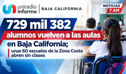 729 mil 382 alumnos vuelven a las aulas en Baja California.