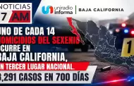 Uno de cada 14 homicidios del sexenio ocurre en Baja California, en tercer lugar nacional: 3,291 casos en 700 d�as