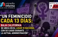 Un feminicidio cada 13 d�as: Baja California se ubica en el lugar 10 nacional con 50 casos durante la actual administraci�n