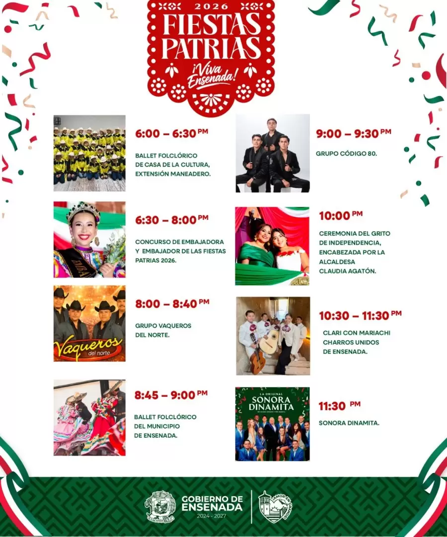 Todo listo para la Celebración del Grito de Independencia en Ensenada.