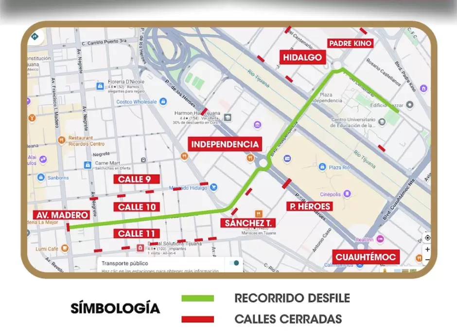 Informan sobre cierres parciales de vialidades por festejos patrios.