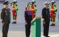 Sheinbaum encabeza izamiento de bandera para conmemorar a v�ctimas de sismos