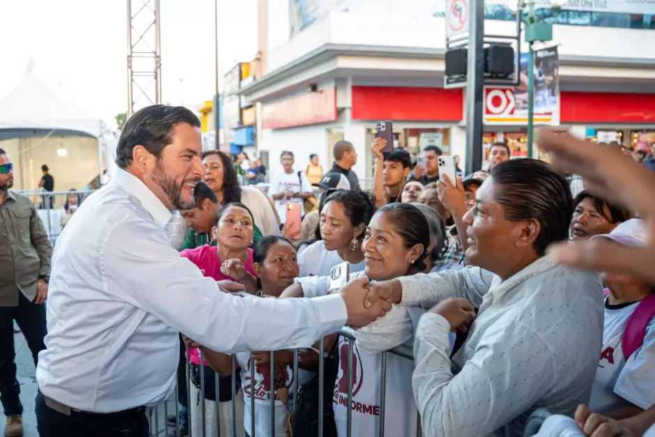 Acompaña Burgueño a Sheinbaum en su visita a Tijuana por la gira 'Honestidad y Resultados'.