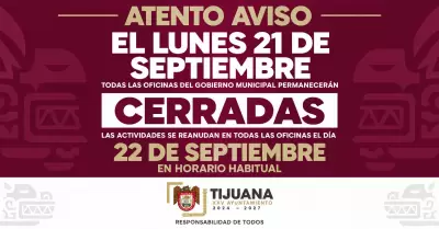 Ser� lunes 21 de septiembre d�a inh�bil para el personal que labora en el Gobier