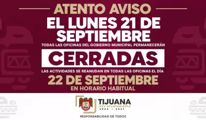 Ser� lunes 21 de septiembre d�a inh�bil para el personal que labora en el Gobier