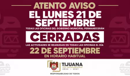 Ser� lunes 21 de septiembre d�a inh�bil para el personal que labora en el Gobier
