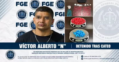 FGE BC asegura drogas durante cateo en la Zona Centro de Tijuana.